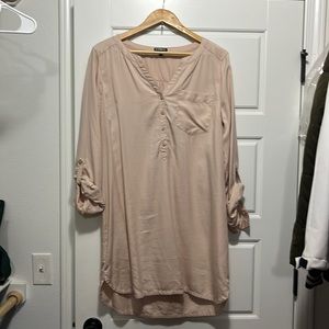 Express light pink shirt dress